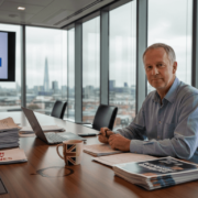 Compliance officer reviewing responsible gambling documents