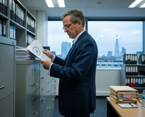 UKGC compliance officer reviews casino documents