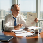 Auditor reviewing casino compliance documents