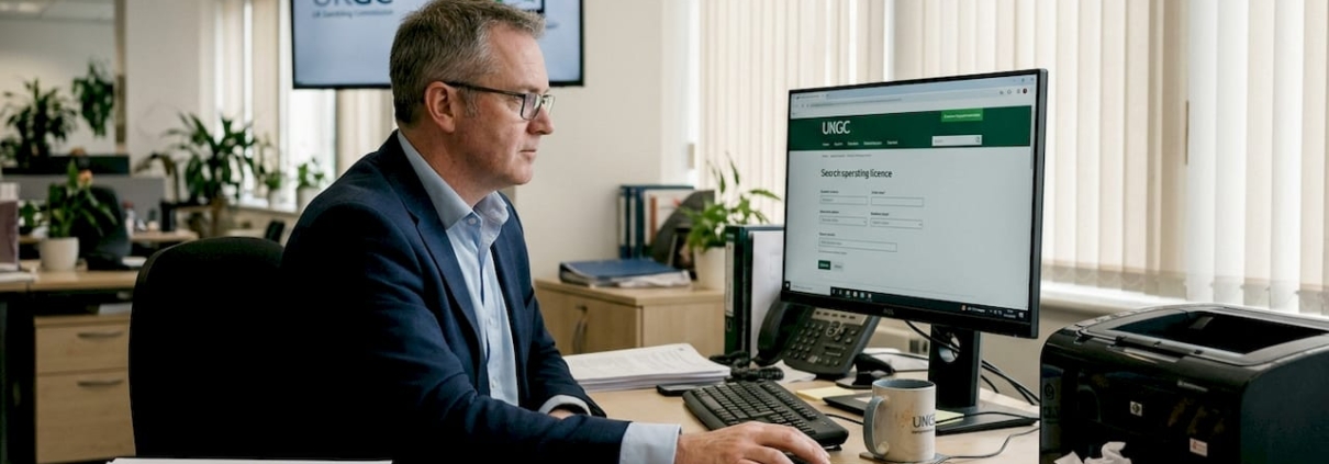 Compliance officer checking UK casino licence