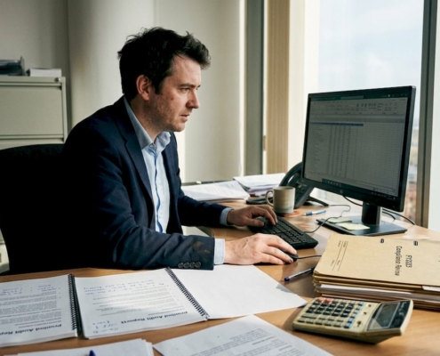 Compliance officer reviewing casino audit reports