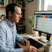 Analyst comparing casino bonuses at desk