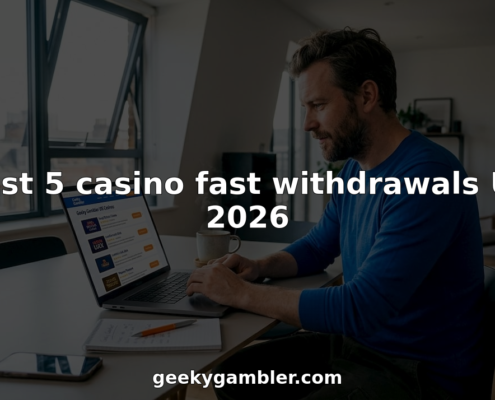 Man comparing online casino sites on laptop