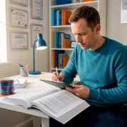 Compliance officer reviewing UKGC regulations