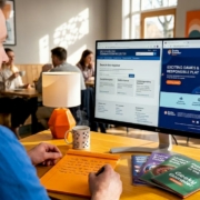 Man checking casino fairness on home office computer
